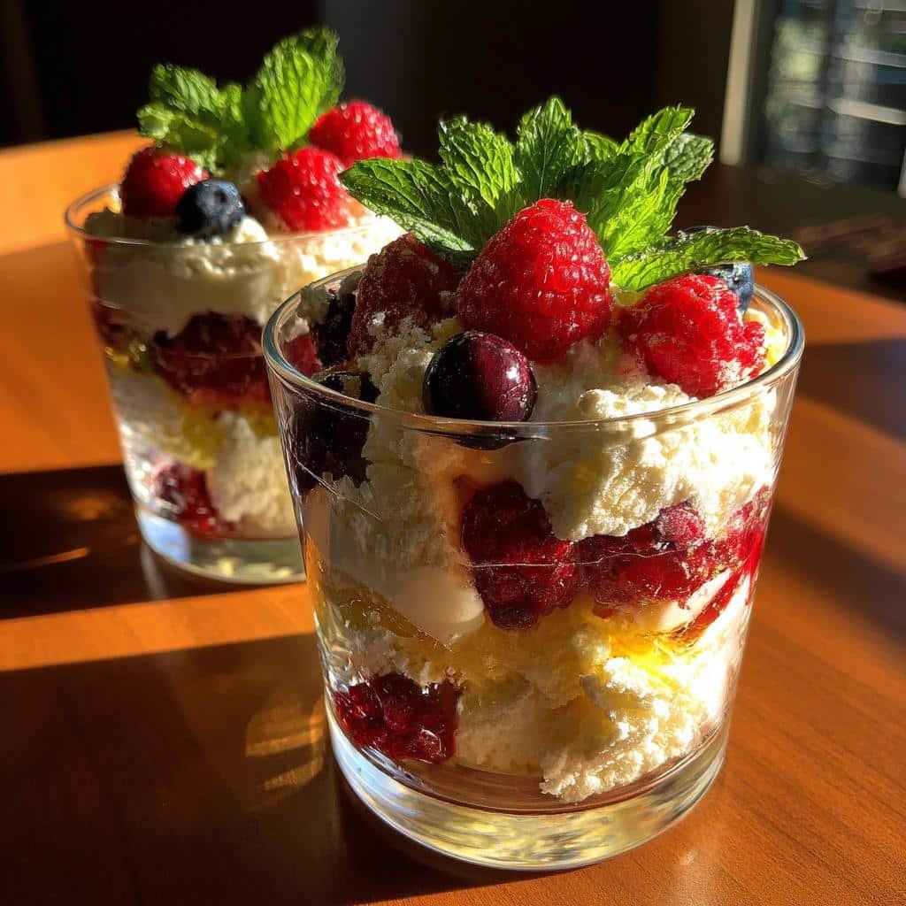 Christmas healthy Limoncello Berry Eton Mess Cups