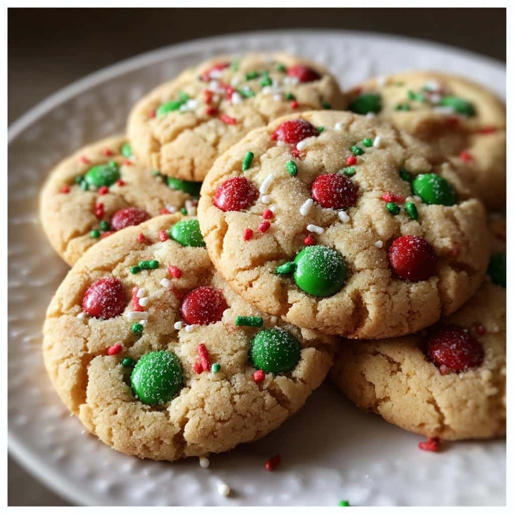 Christmas healthy M&M Christmas Cookies (Cake Mix Hack) - detail 1
