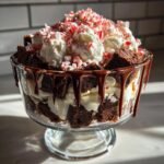 Christmas healthy Peppermint Brownie Ice Cream Trifle