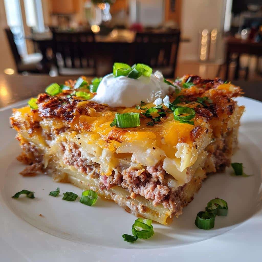 Christmas healthy dinner Loaded Potato & Meatloaf Casserole - detail 1