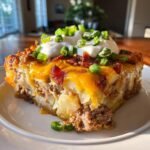 Christmas healthy dinner Loaded Potato & Meatloaf Casserole