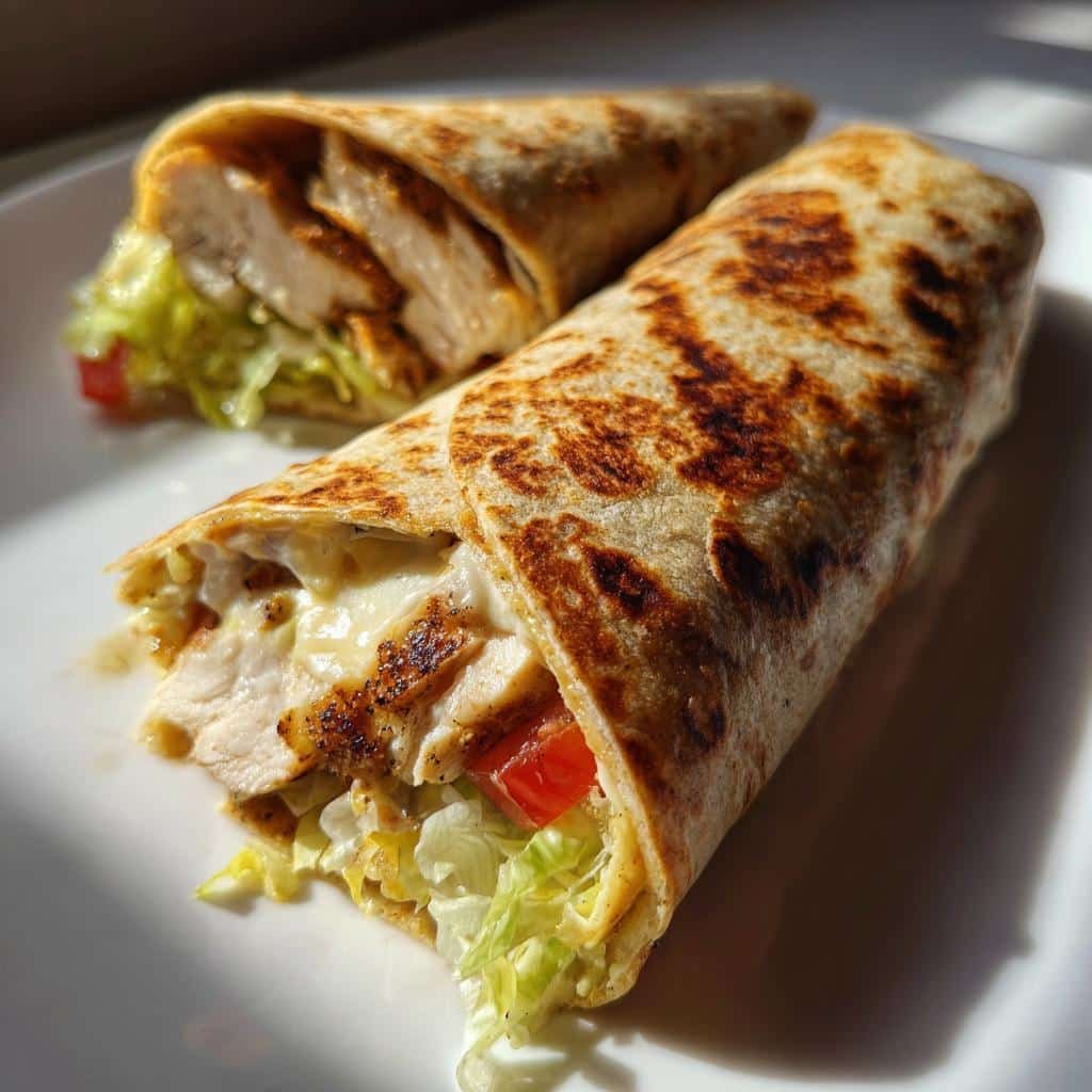 Christmas healthy dinner Ooey-Gooey Cheesy Garlic Chicken Wraps