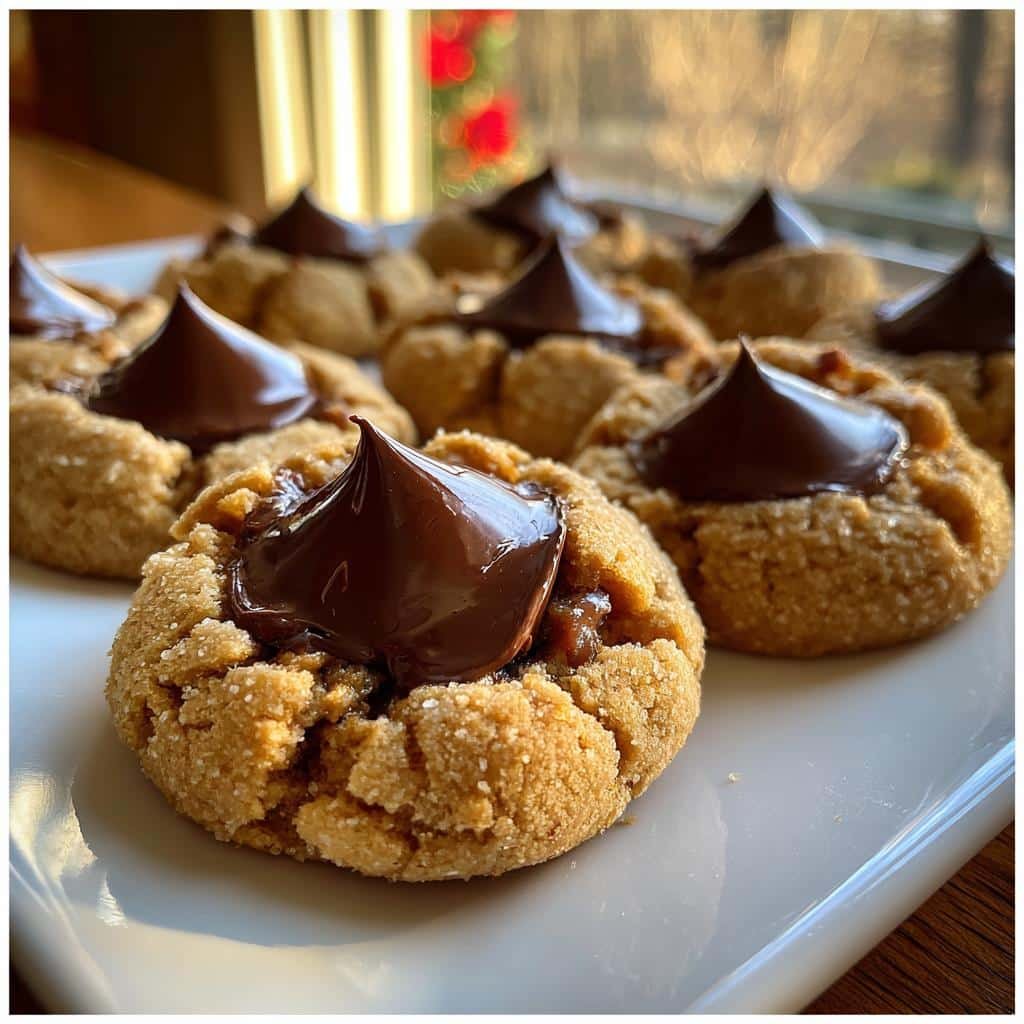 2-Ingredient Delicious Christmas Healthy Dinner Peanut 4 Christmas healthy dinner Peanut Butter Blossoms (Dark Chocolate Kiss) - detail 1