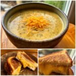 Christmas healthy dinner Spicy Jalapeño Popper Soup with Grilled Cheese Dippers
