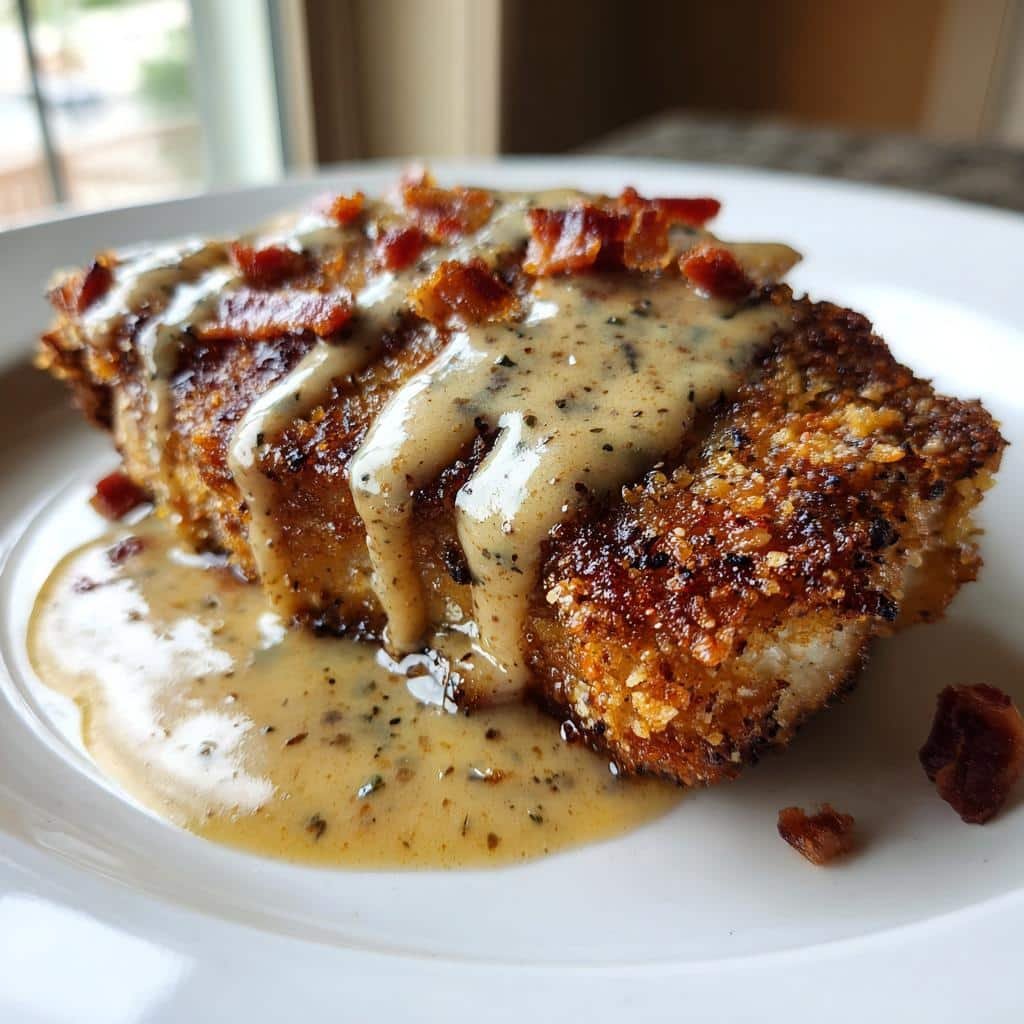 35-Minute Country Fried Pork Chops with Bacon Gravy Bliss 4 Country Fried Pork Chops with Bacon Gravy - detail 1