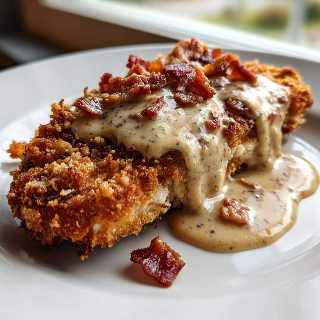 Country Fried Pork Chops with Bacon Gravy