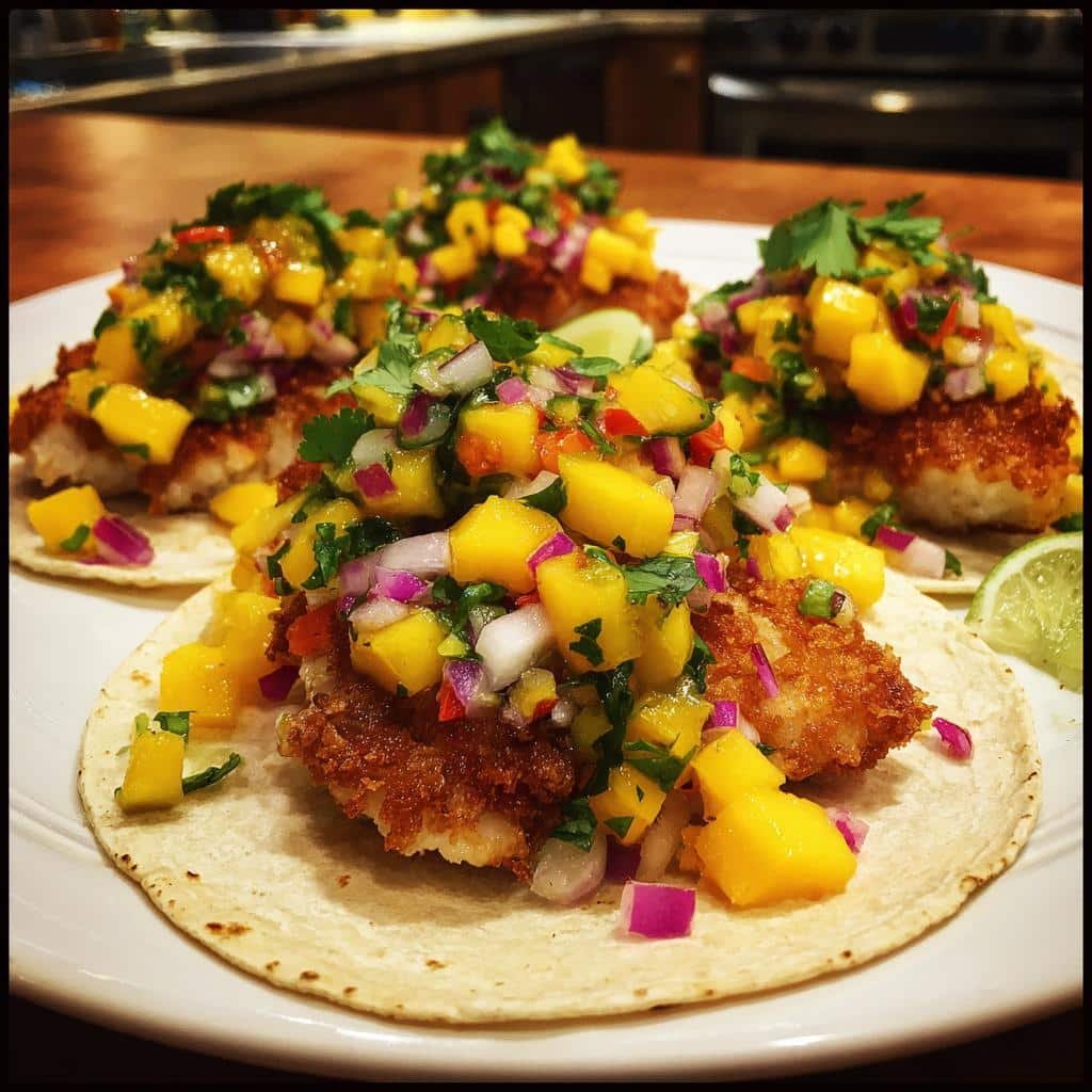 Crispy Fish Tacos with Zesty Mango Salsa - detail 1