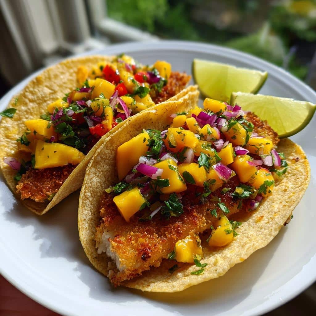 Crispy Fish Tacos with Zesty Mango Salsa