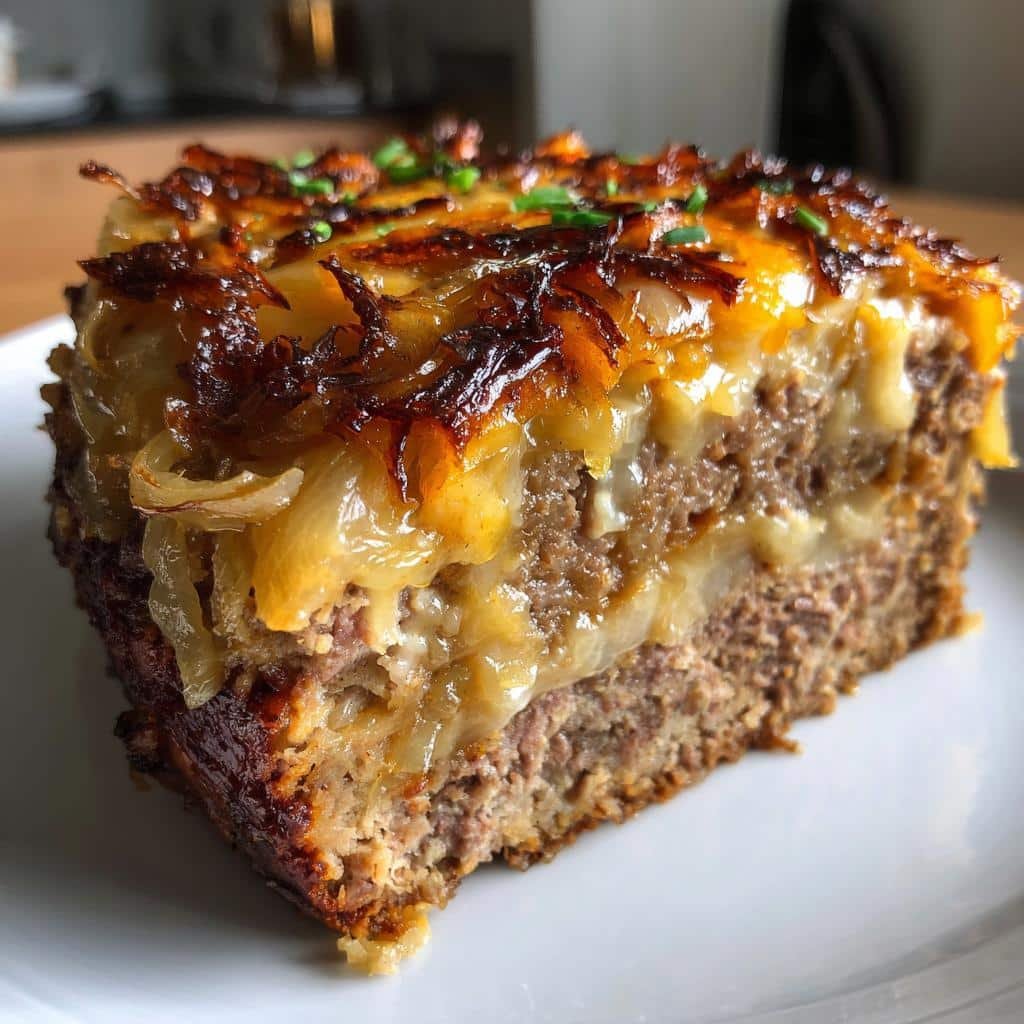 Crockpot French Onion Meatloaf