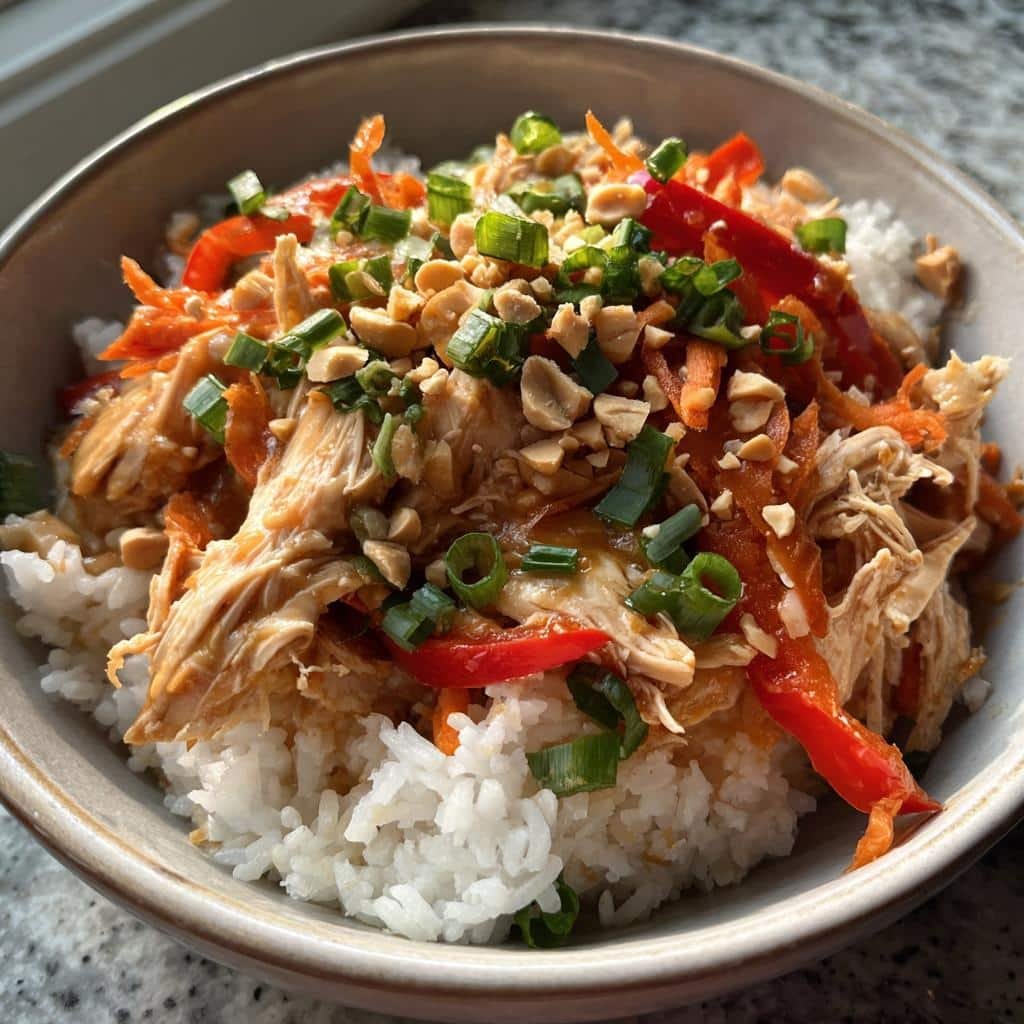 Crockpot Thai Peanut Bowls - detail 1