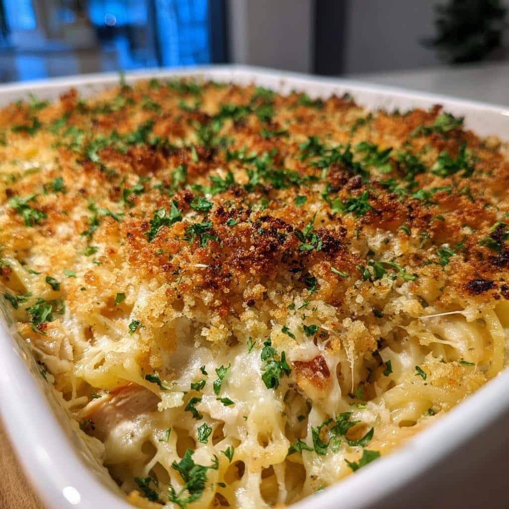 Easy Creamy Chicken Tetrazzini Casserole - detail 1