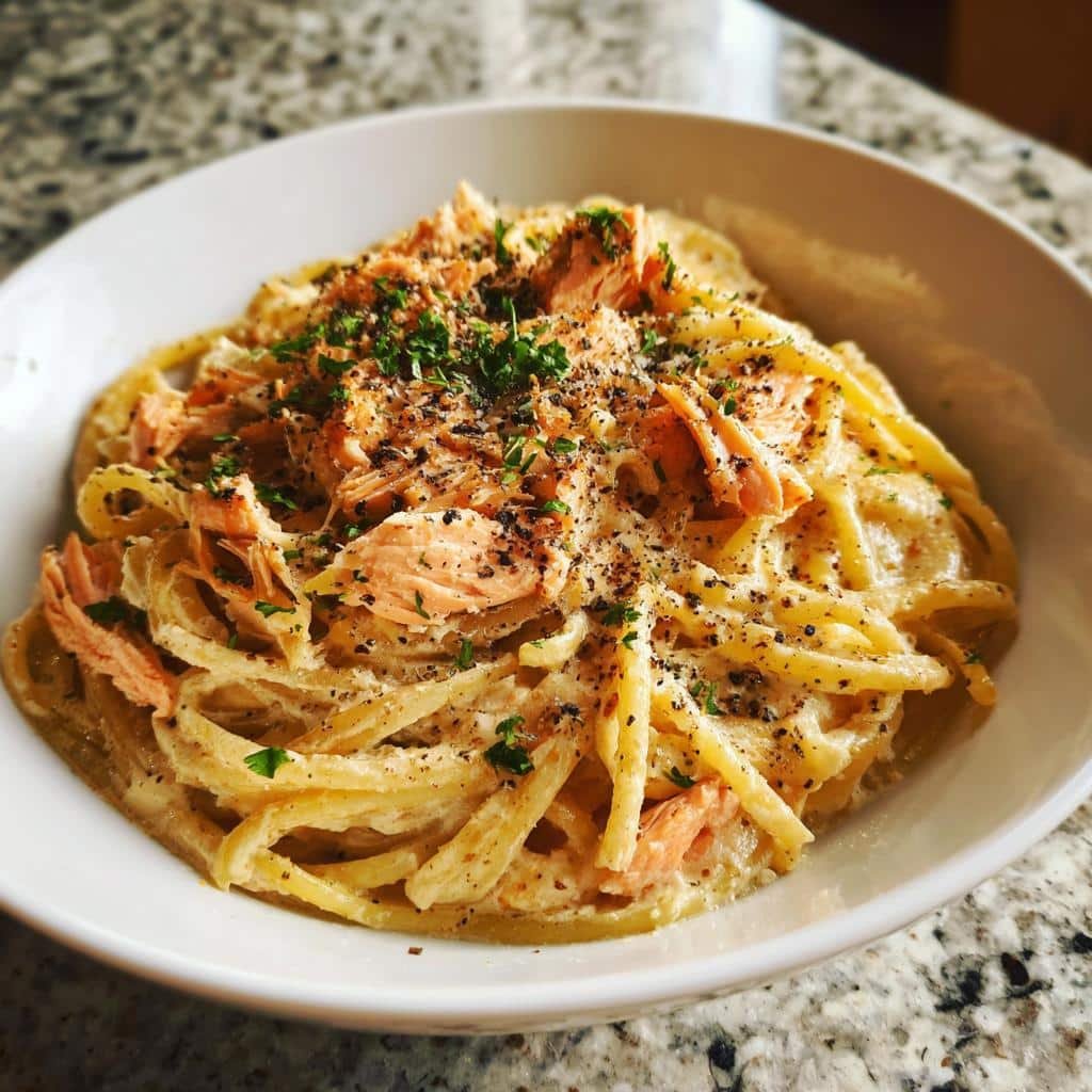 Healthy 5-Ingredient Creamy Salmon Pasta - detail 1