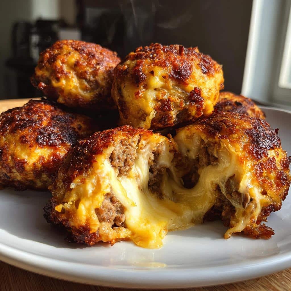 Healthy 5-Minute Garlic Parmesan Cheeseburger Bombs