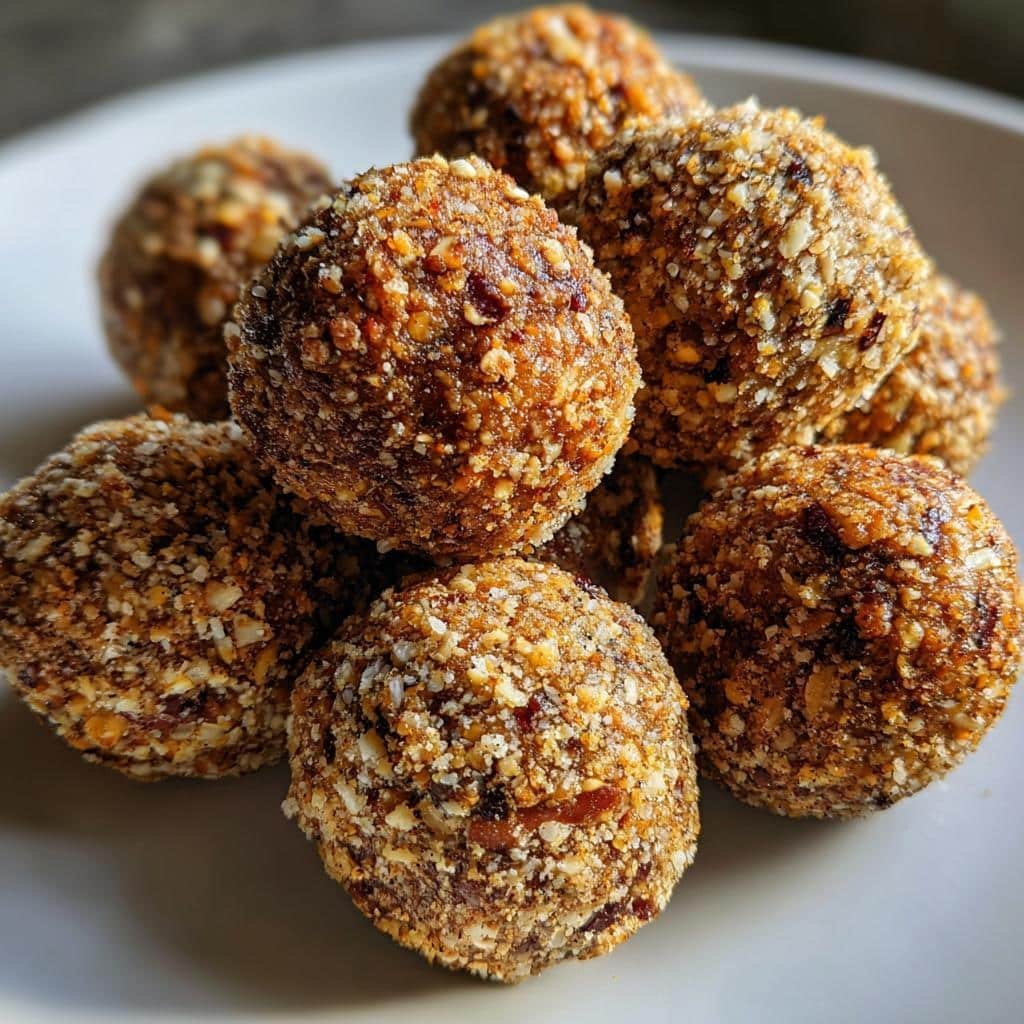 Healthy Apple Oatmeal Walnut Protein Balls