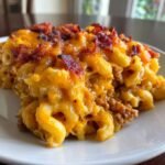 Healthy BBQ Bacon Cheeseburger Mac 'n' Cheese Casserole