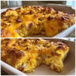 Healthy Bacon Egg and Cheese Biscuit Bake