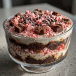 Healthy Candy Cane Brownie Cheesecake Trifle