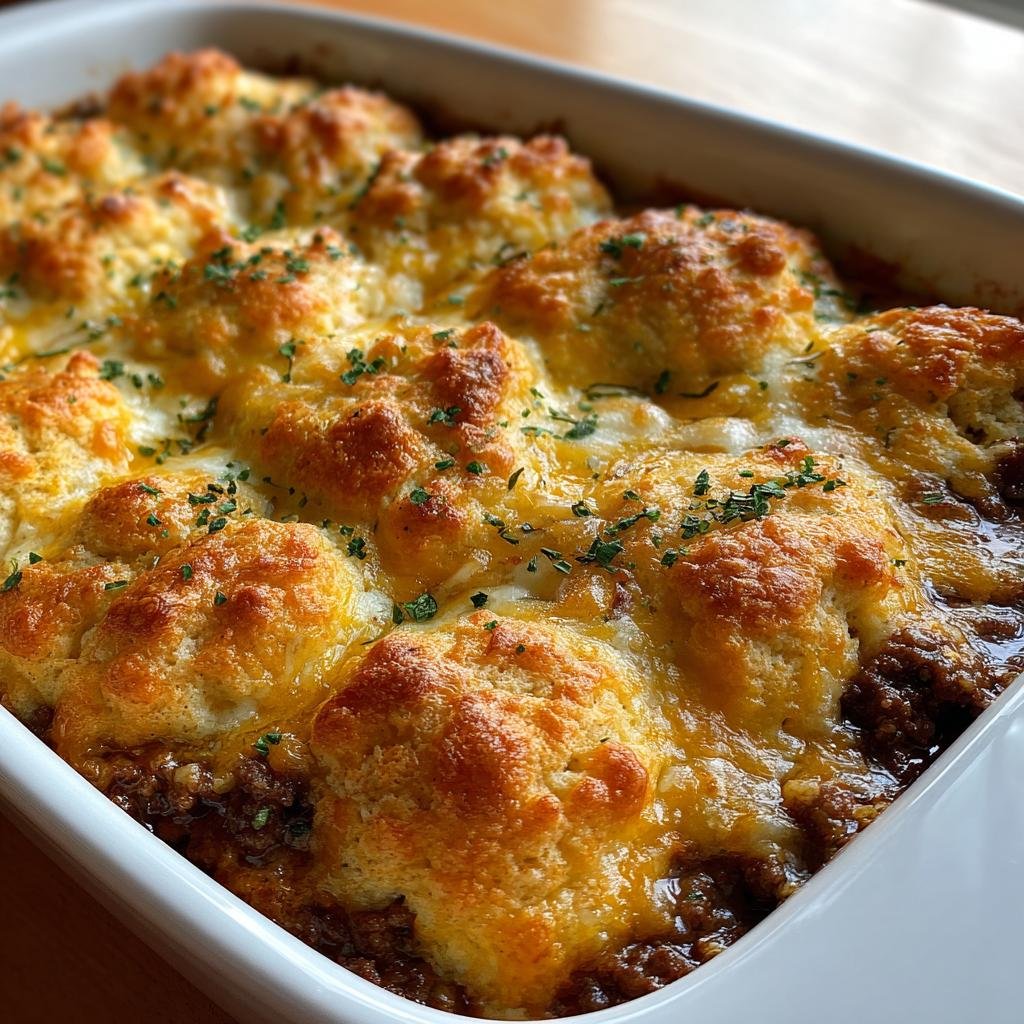 Healthy Cheddar Bay Beef Cobbler - detail 1