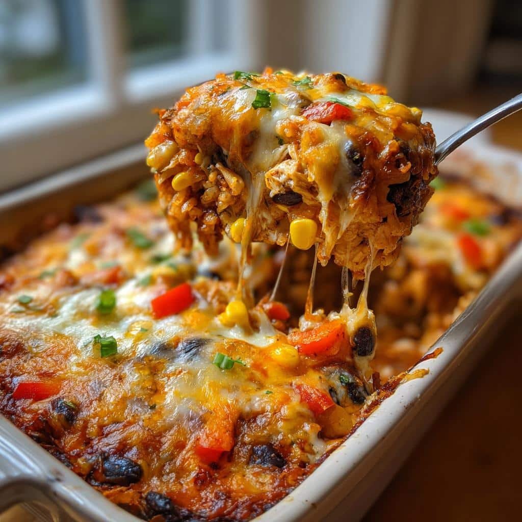 Healthy Chicken & Rice Enchilada Casserole in 30 Minutes Flat 4 Healthy Chicken & Rice Enchilada Casserole - detail 1