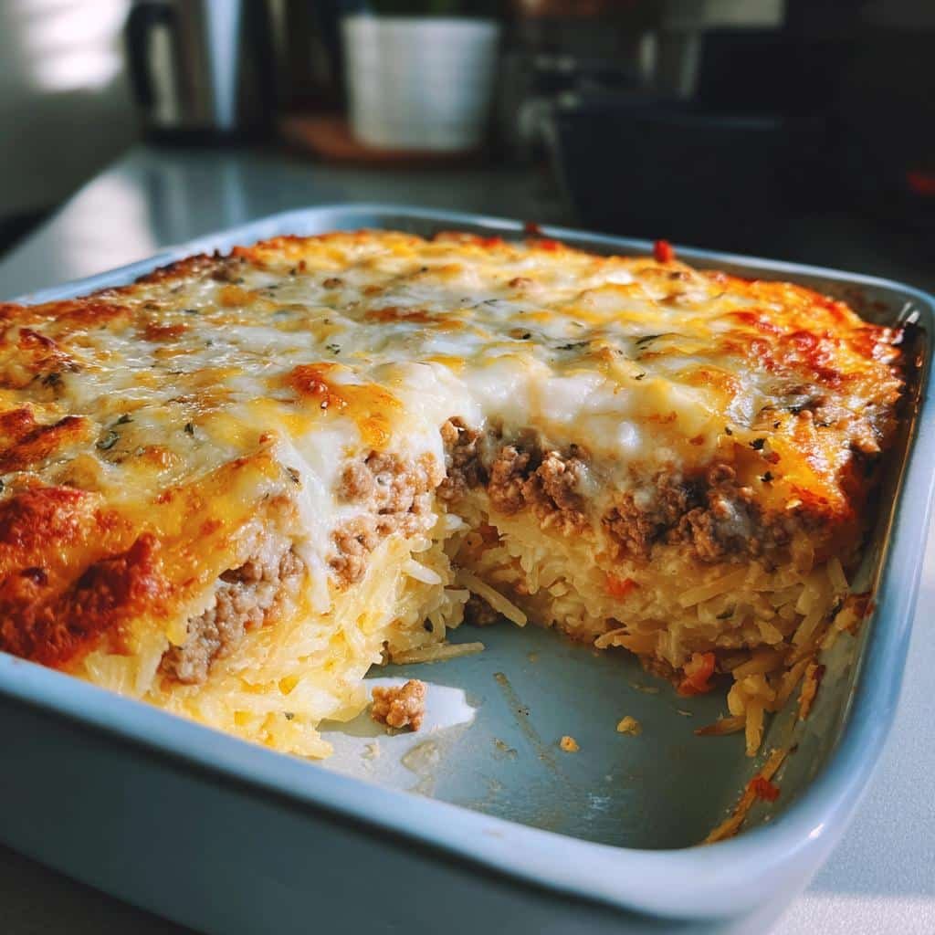 Healthy Creamy Layered John Wayne Casserole - detail 1