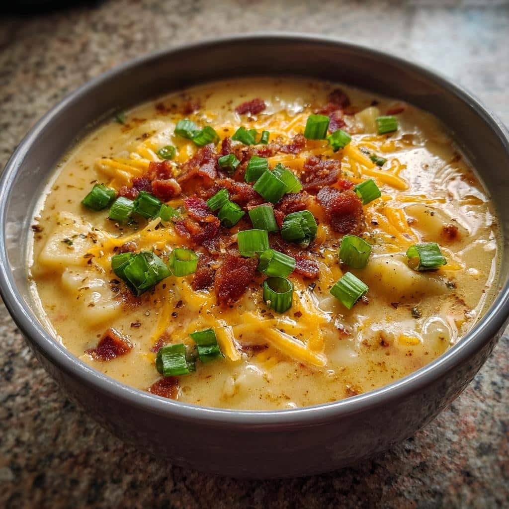 Healthy Creamy Loaded Baked Potato Soup - detail 1
