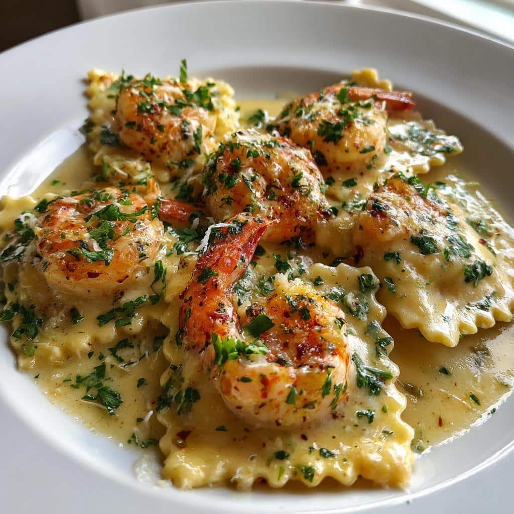 Healthy Creamy Shrimp & Parmesan Ravioli - detail 1