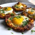 Healthy Crispy Smashed Breakfast Potatoes with Eggs