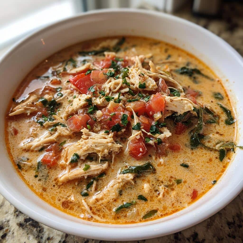 Healthy Crock Pot Creamy Chicken Parmesan Soup - detail 1