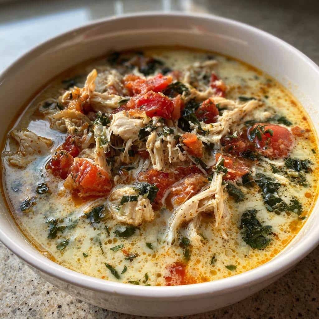 Healthy Crock Pot Creamy Chicken Parmesan Soup