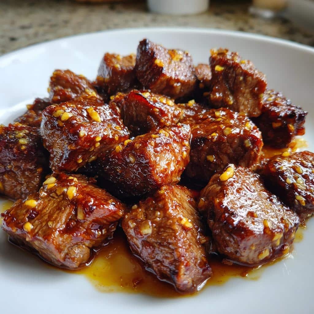 Healthy Crock Pot Honey Garlic Steak Bites - detail 1