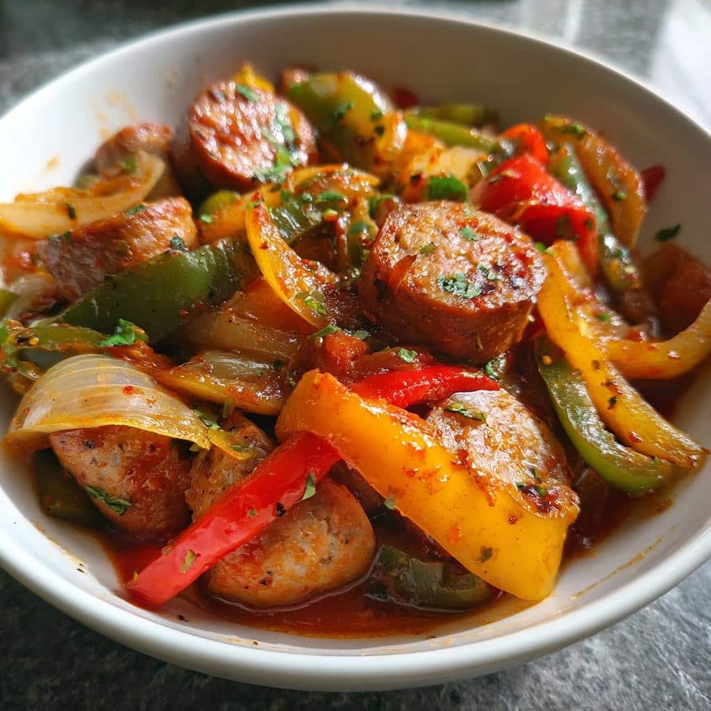 Healthy Crock Pot Sausage and Peppers - detail 1