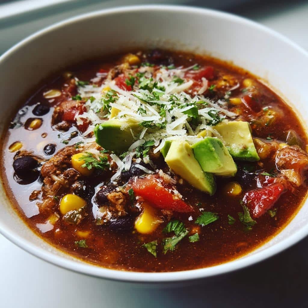 Healthy Crockpot Budget Black Bean Taco Soup