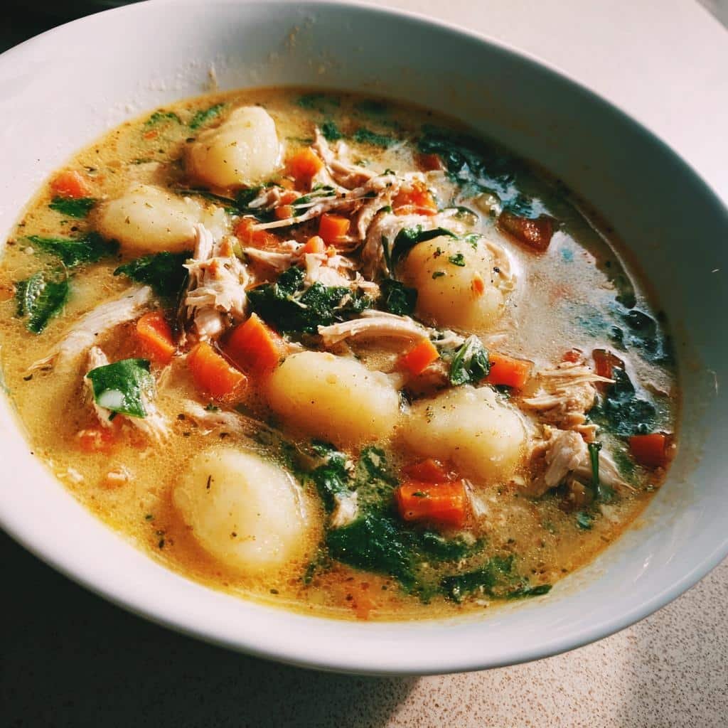 Healthy Crockpot Chicken Gnocchi Soup - detail 1