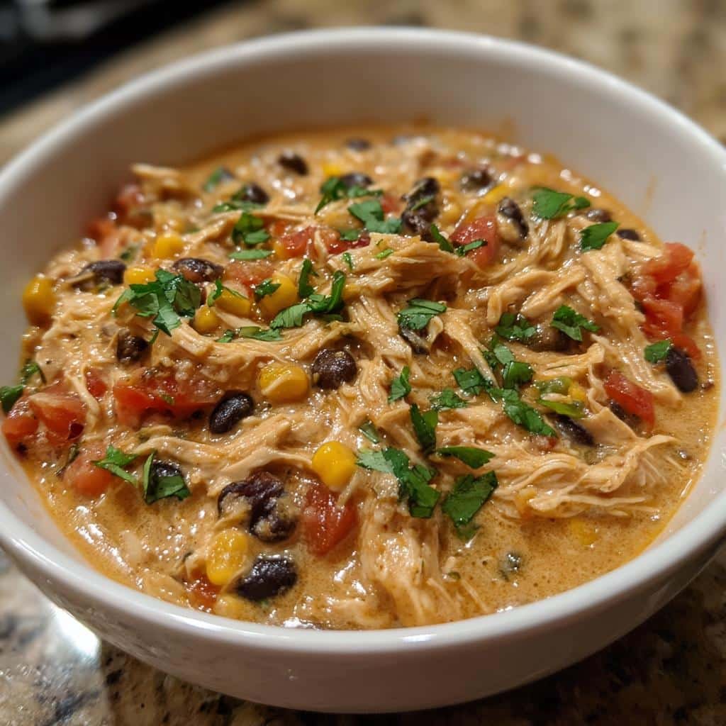 Healthy Crockpot Cream cheese chicken chili - detail 1