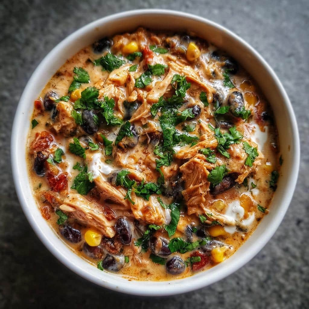 Healthy Crockpot Cream cheese chicken chili