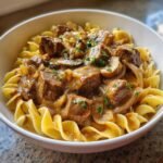 Healthy Crockpot Easy Beef Stroganoff