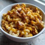 Healthy Crockpot Honey Pepper Chicken Mac and Cheese