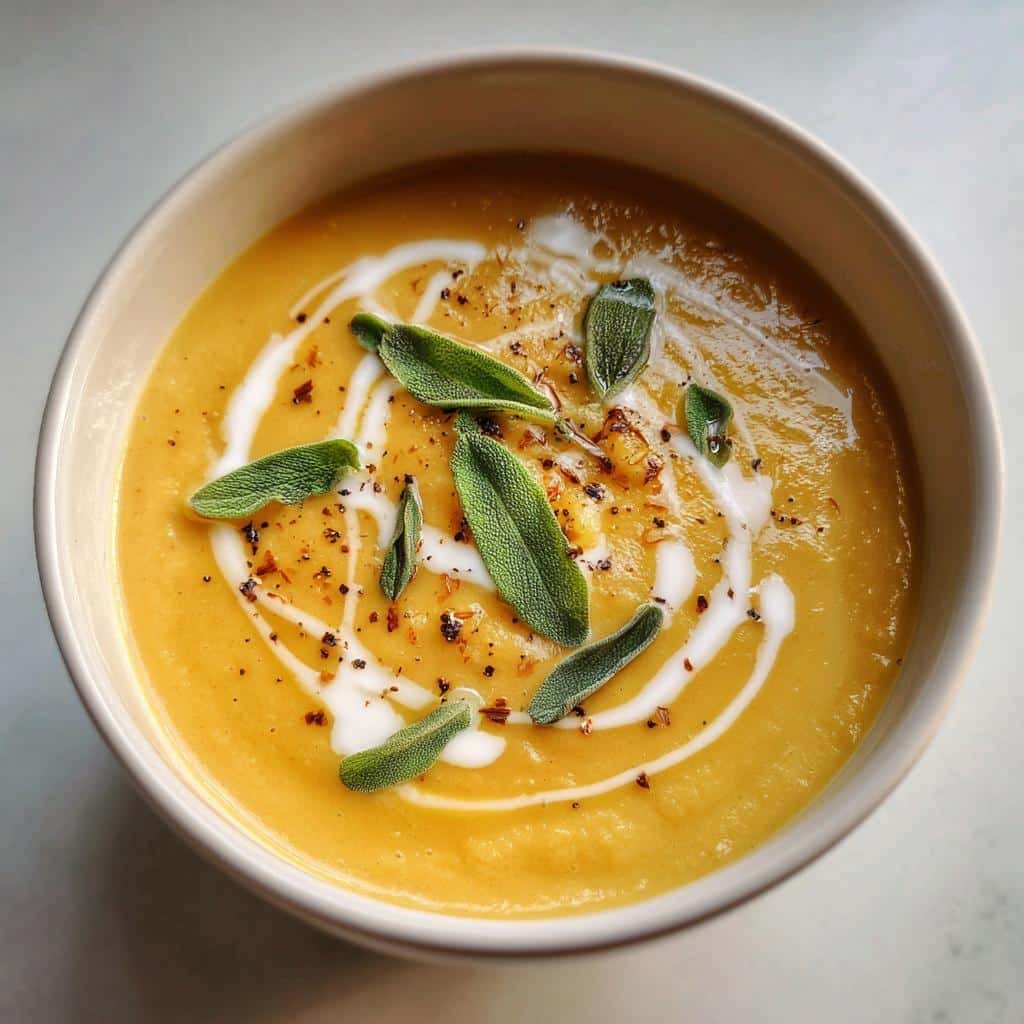 Healthy Crockpot Parsnip Sage Soup - detail 1