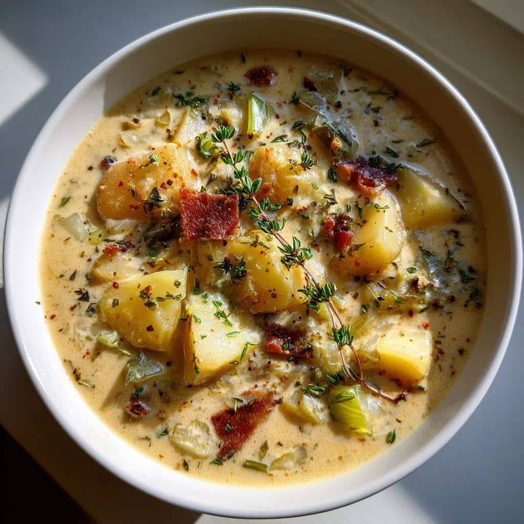 Creamy 4-Ingredient Healthy Crockpot Potato Leek Soup Bliss 4 Healthy Crockpot Potato Leek Soup - detail 1