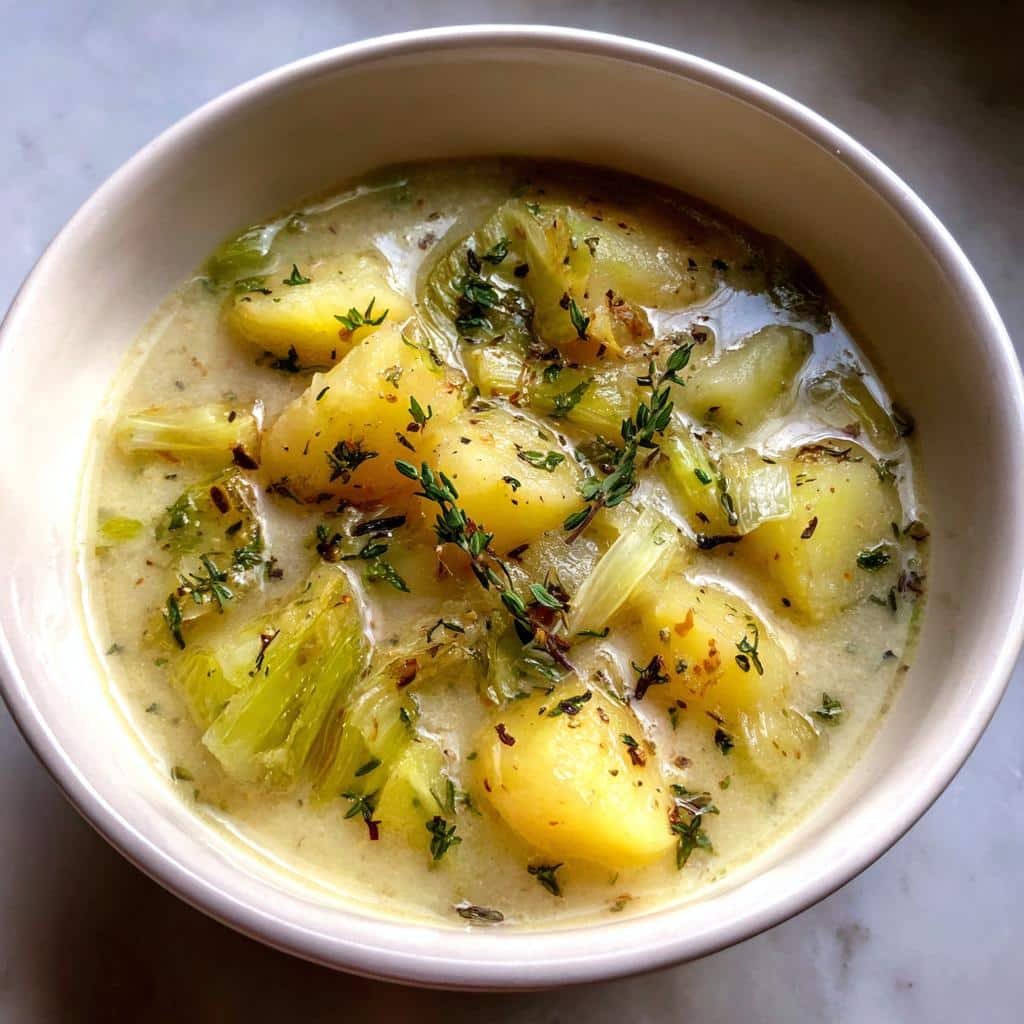 Healthy Crockpot Potato Leek Soup