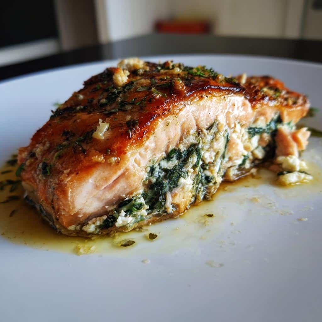 Healthy Crockpot Stuffed Salmon Recipe