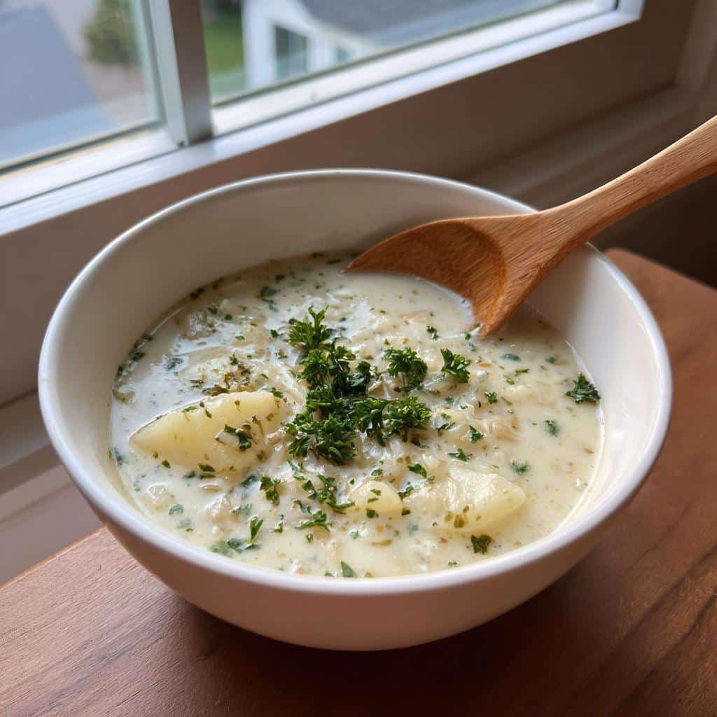 Healthy Crockpot potato soup - detail 1