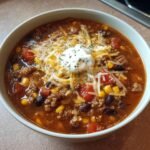 Healthy Delicious Creamy Beef Taco Soup