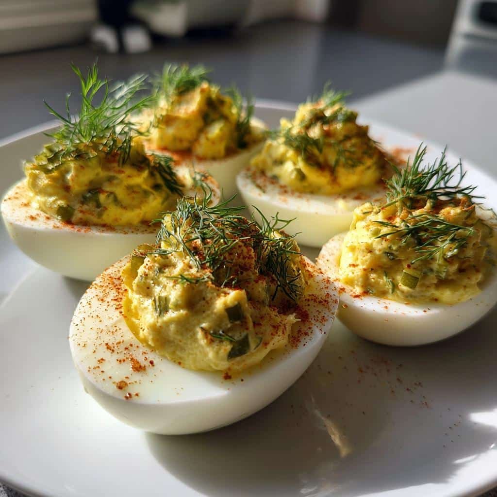 Healthy Deviled pickles