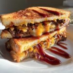 Healthy Double-Decker BBQ Brisket & Bacon Grilled Cheese Sandwiches