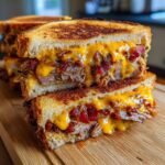 Healthy Double-Decker BBQ Brisket & Bacon Grilled Cheese Sandwiches