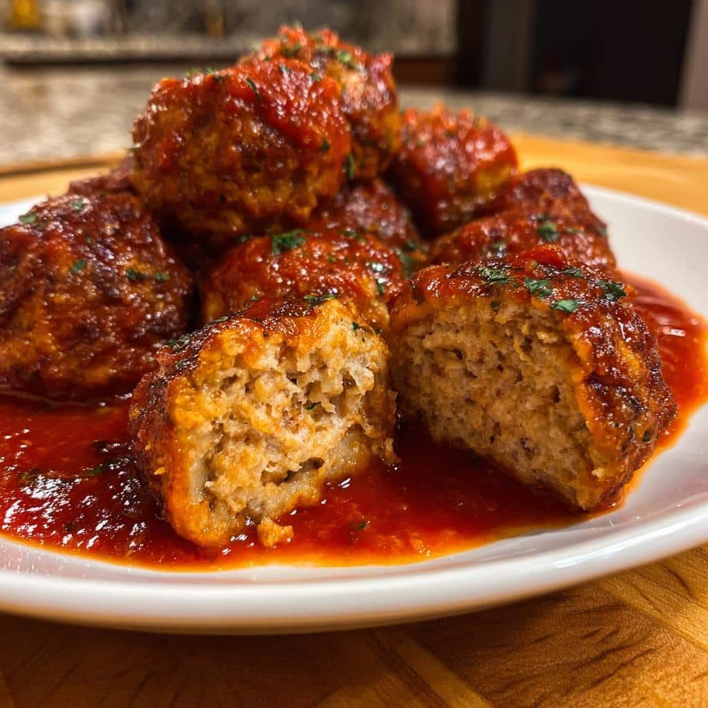 Healthy Easy 5 ingredient crock pot meatballs - detail 1