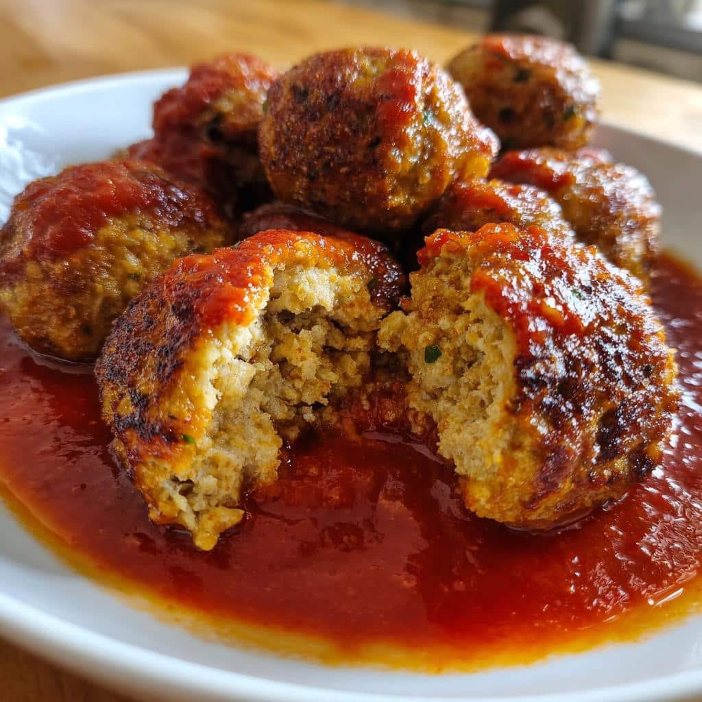 Healthy Easy 5 ingredient crock pot meatballs