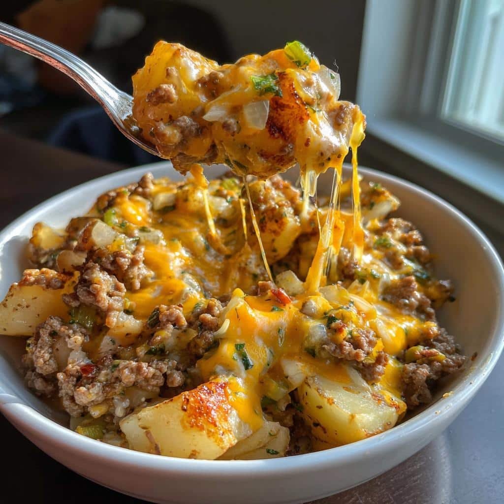 Healthy Easy CROCKPOT BEEFY CHEESY POTATOES
