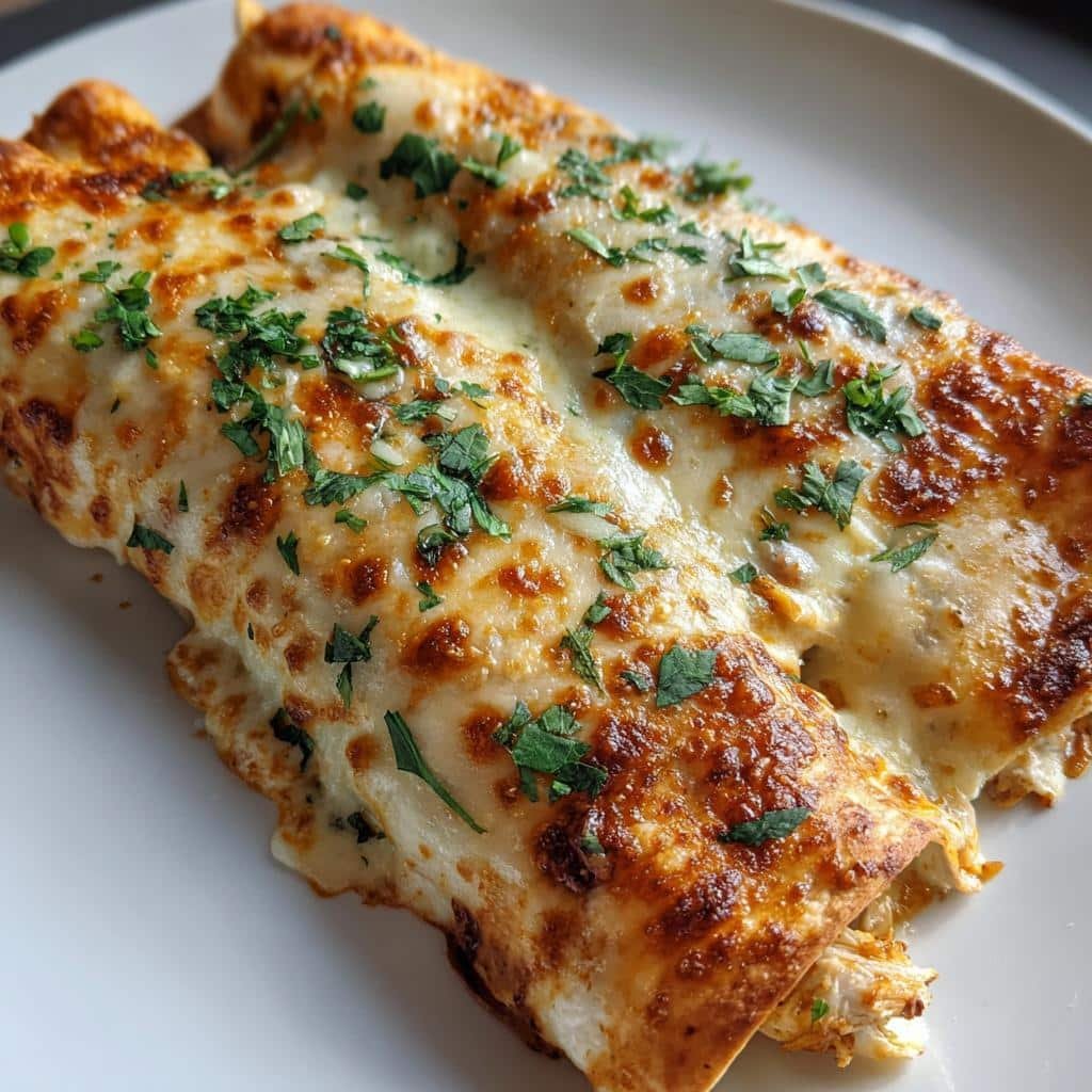 Healthy Easy Queso Chicken Enchiladas